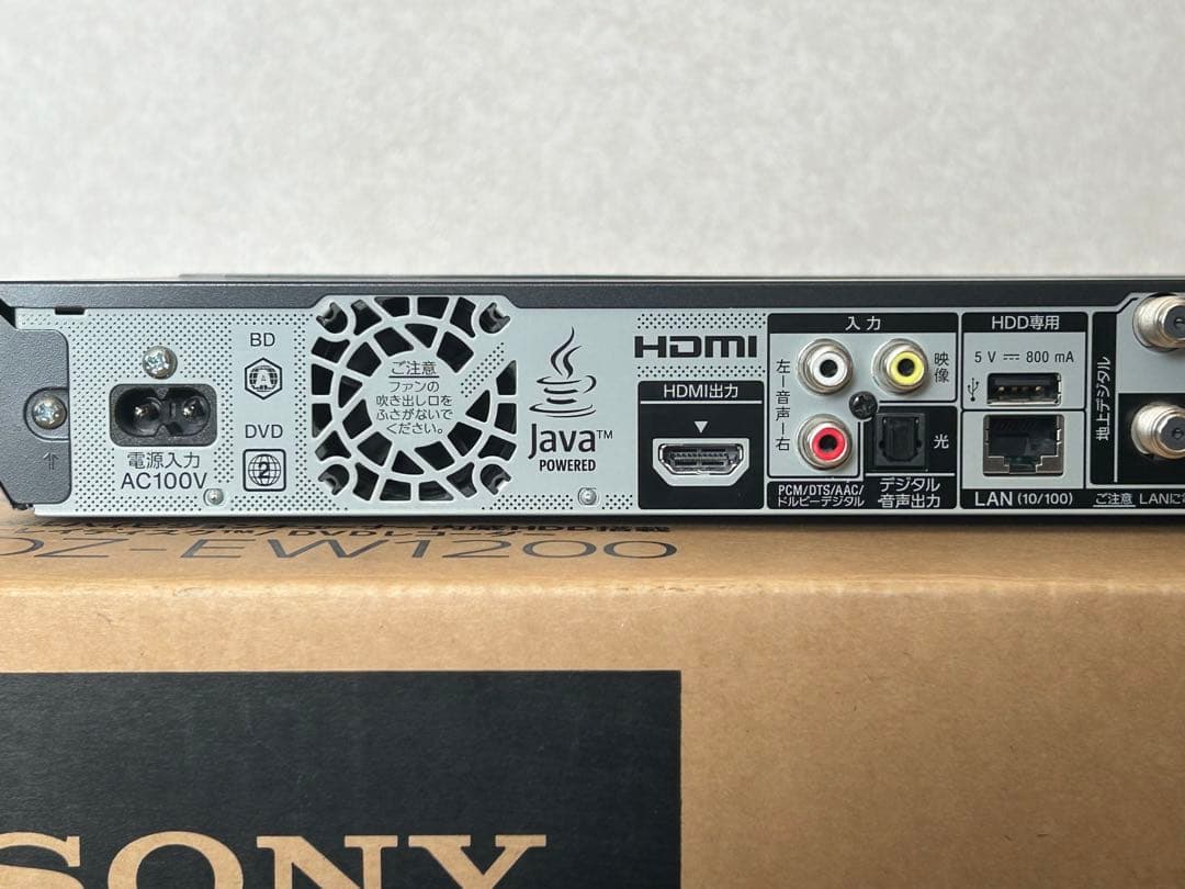 Sony BDZ-EW1200 1TB ブルーレイ／DVD レコーダー