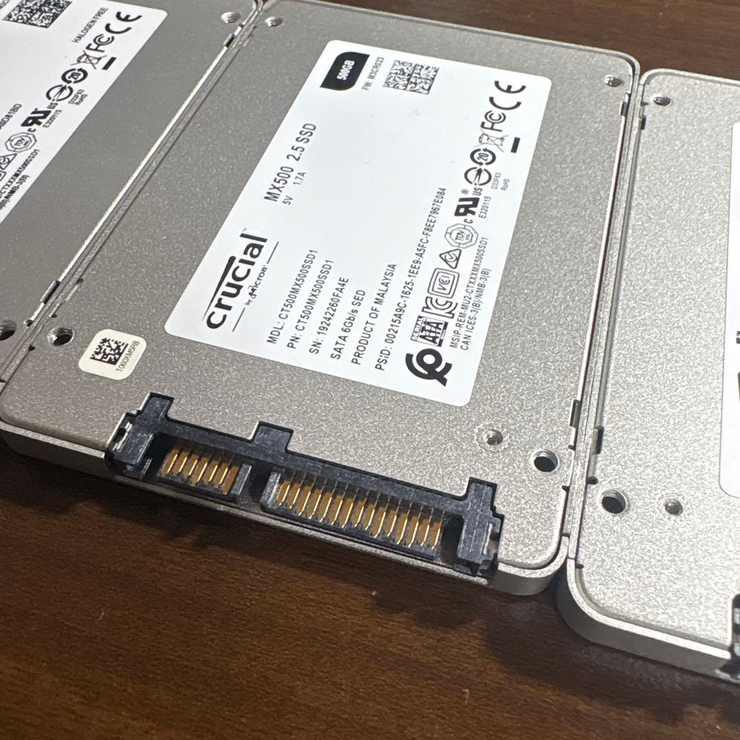 Crucial MX500 500GB SATA SSD 3個セット 現状品