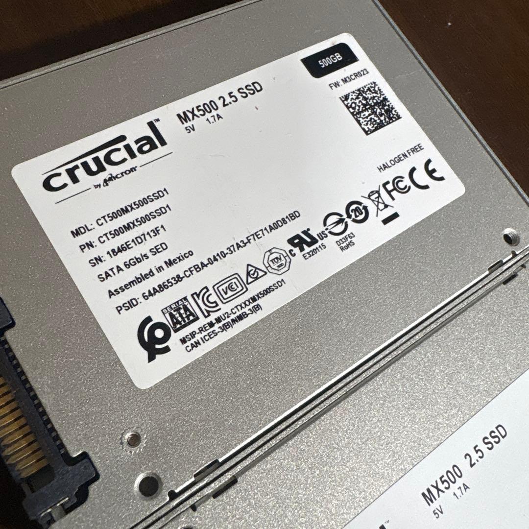 Crucial MX500 500GB SATA SSD 3個セット 現状品