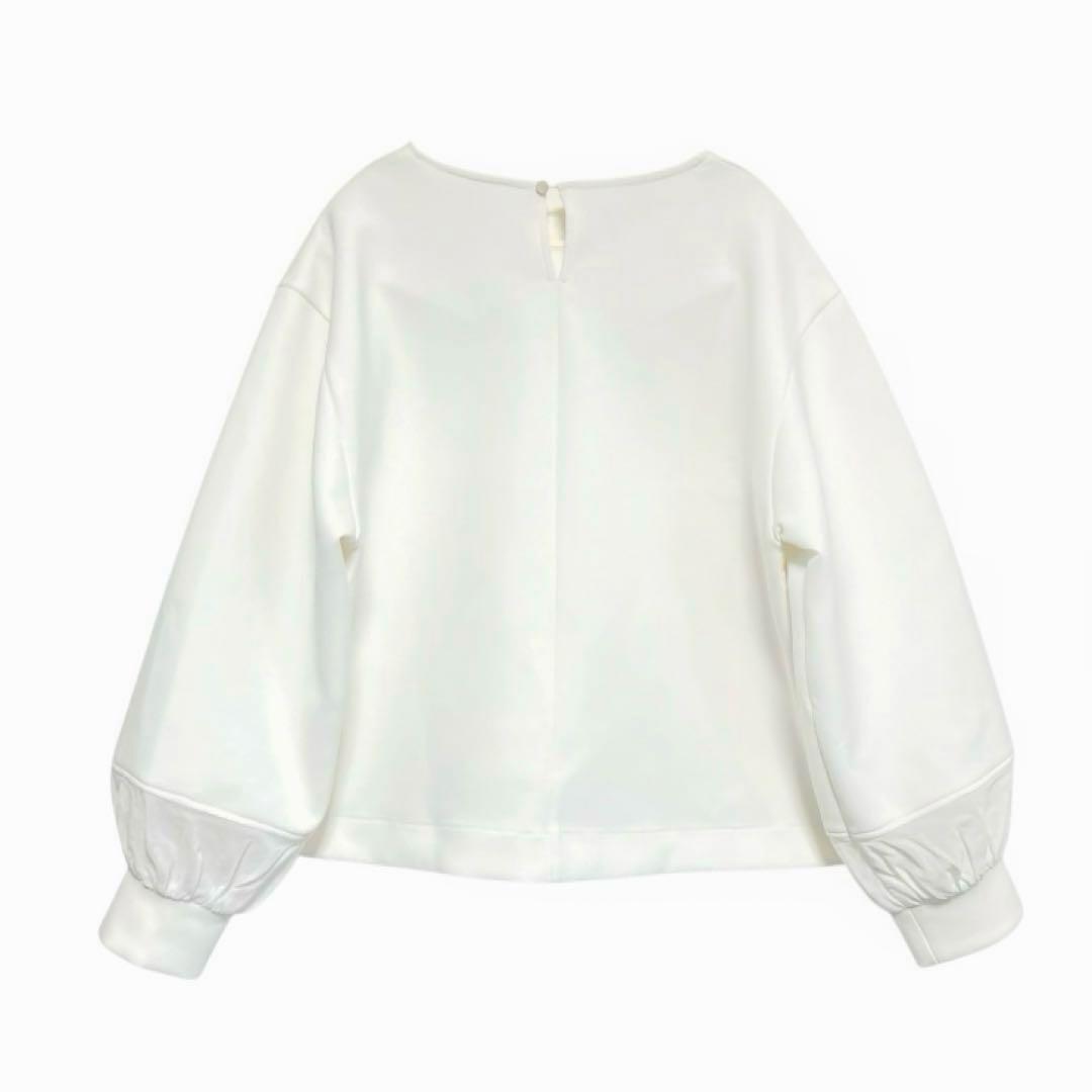 美品 2024年 ANAYI ダブルジャージー袖シアープルオーバー デザイン 白