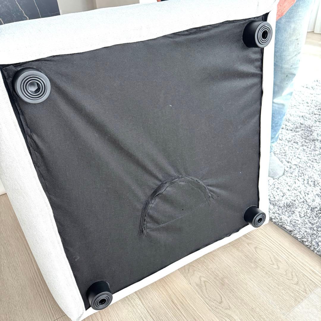 未使用美品 スクエアオットマン ファブリック ライトグレー