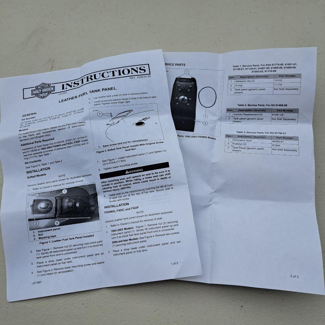 ハーレー 純正 プレミアム タンク パネル ポーチ ヘリテイジ 91135-09