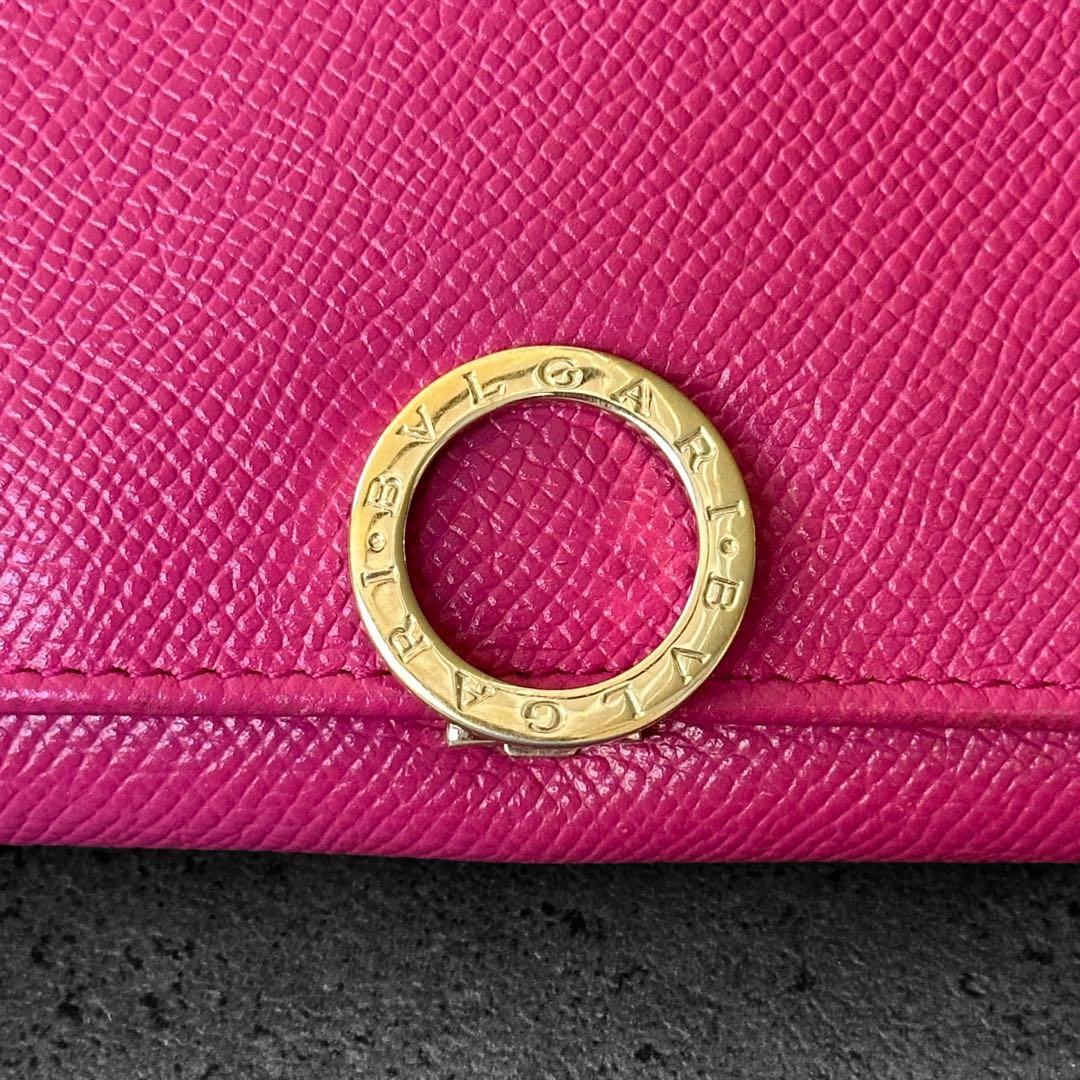 希少✨BVLGARI ビーゼロワン　サフィアーノレザー　二つ折り長財布　ピンク