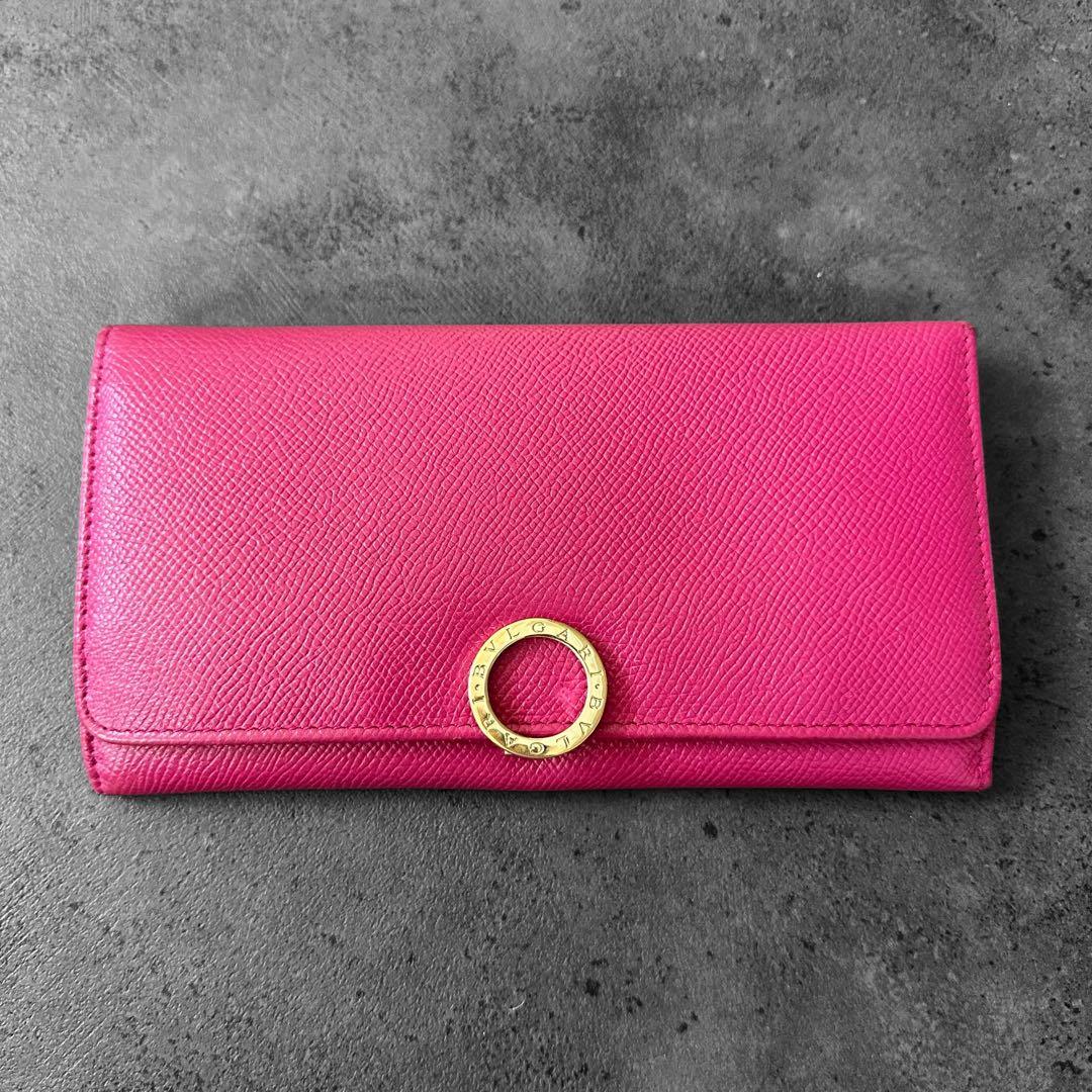 希少✨BVLGARI ビーゼロワン　サフィアーノレザー　二つ折り長財布　ピンク