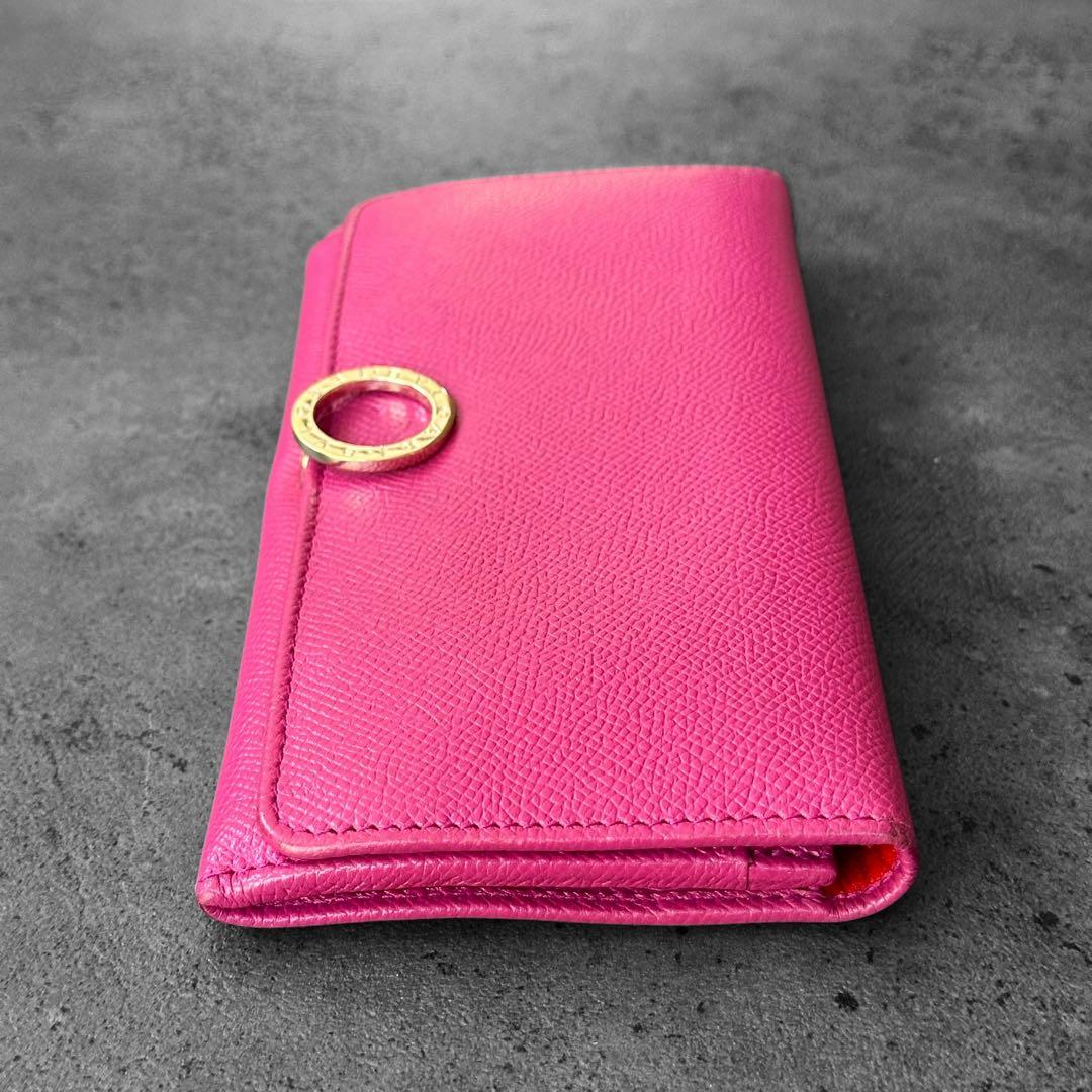 希少✨BVLGARI ビーゼロワン　サフィアーノレザー　二つ折り長財布　ピンク