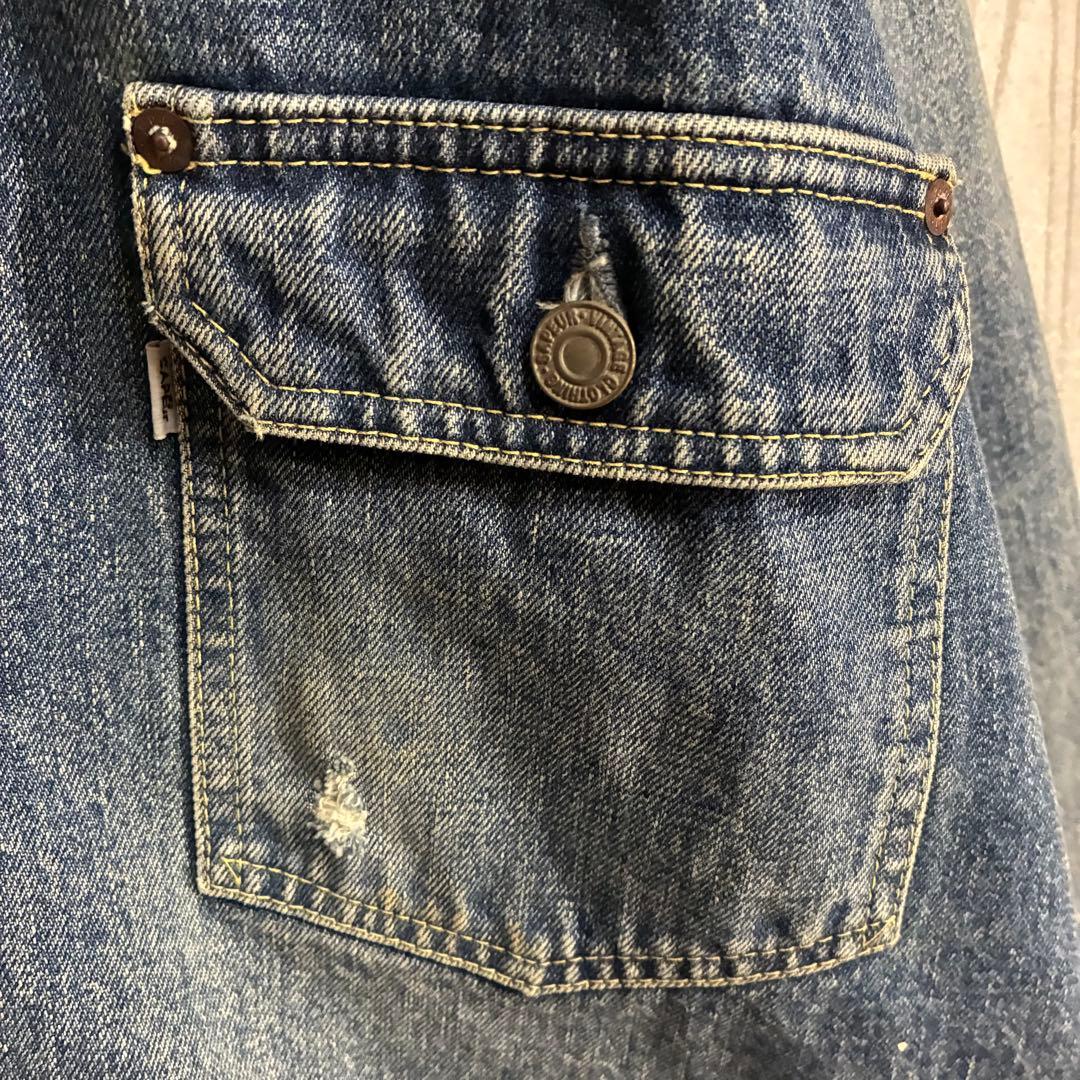 【最高デザイン】サプール　ヴィンテージ加工　デニムジャケット L