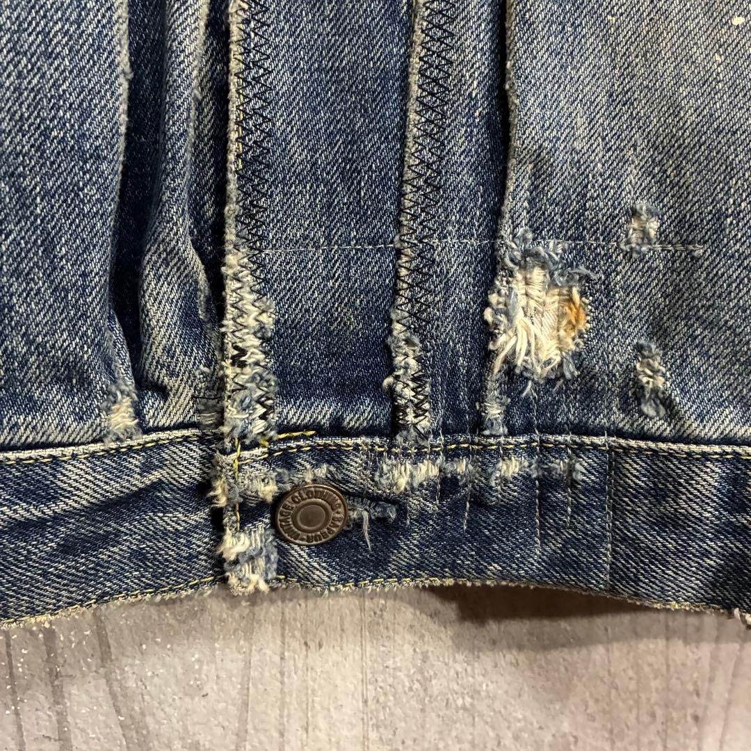 【最高デザイン】サプール　ヴィンテージ加工　デニムジャケット L