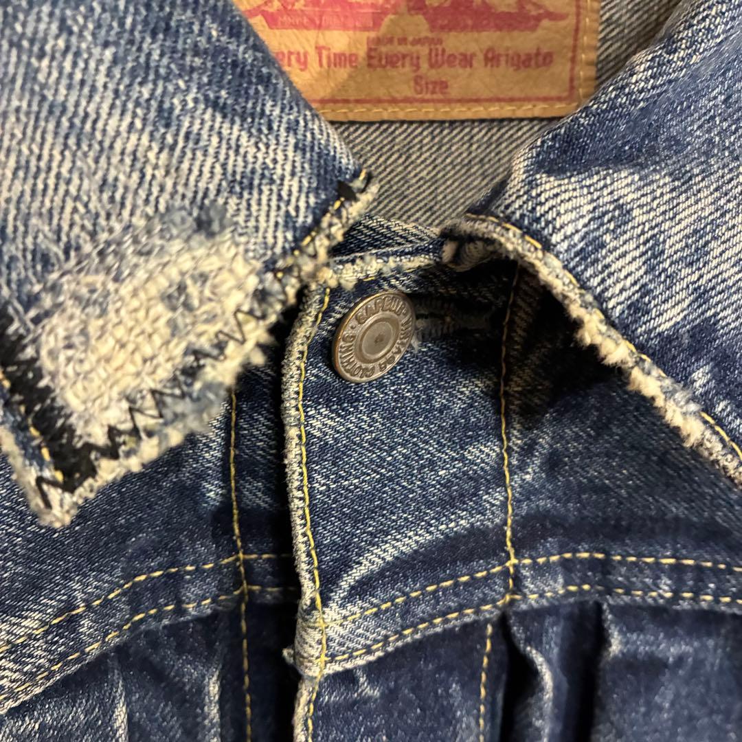 【最高デザイン】サプール　ヴィンテージ加工　デニムジャケット L