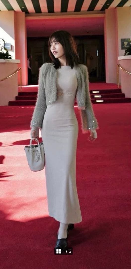 ワンピース vallan Layered Nuance Cutout Dress