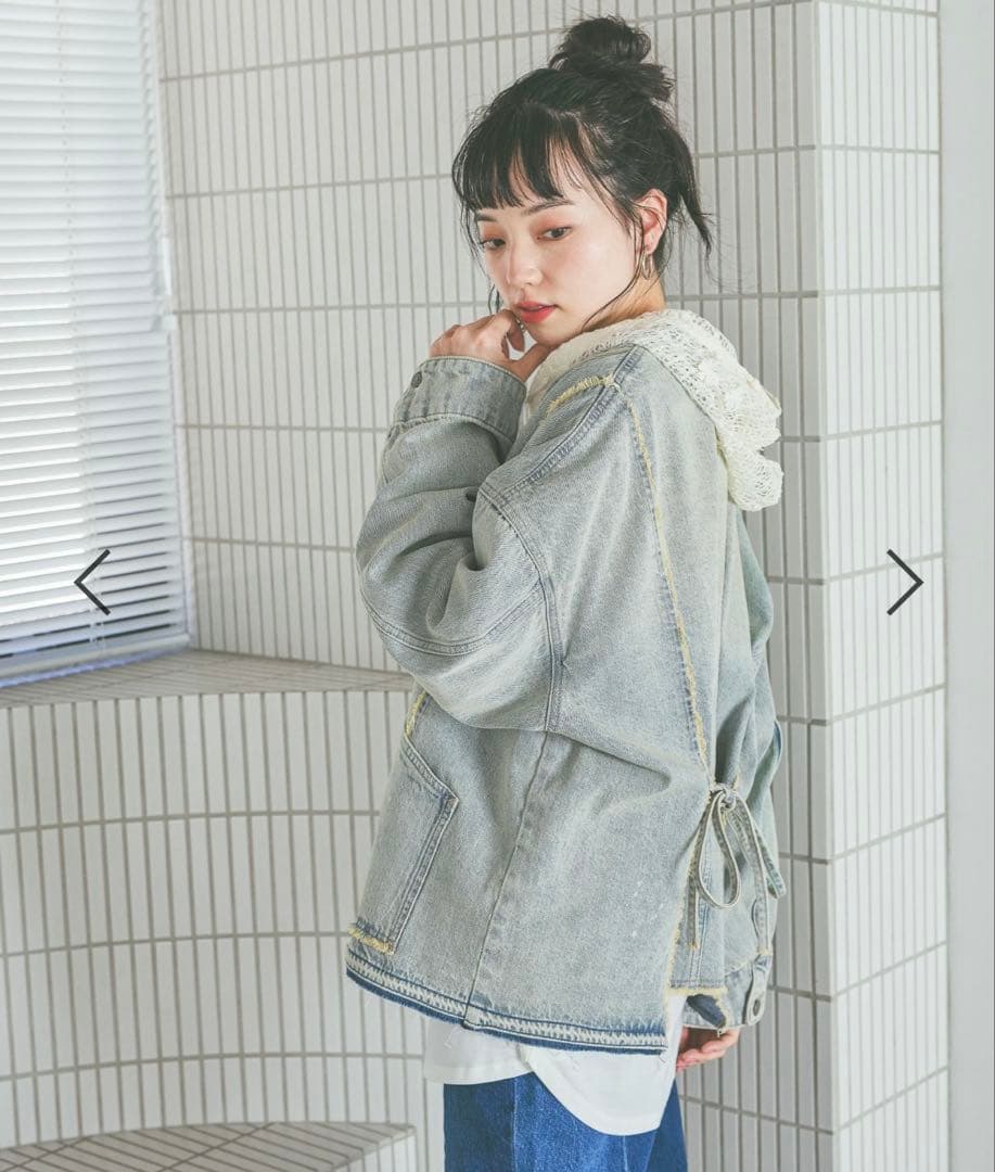 ニコアンド ［NKJ 2026SS］エンジニアリメイクデニムジャケット　ベージュ