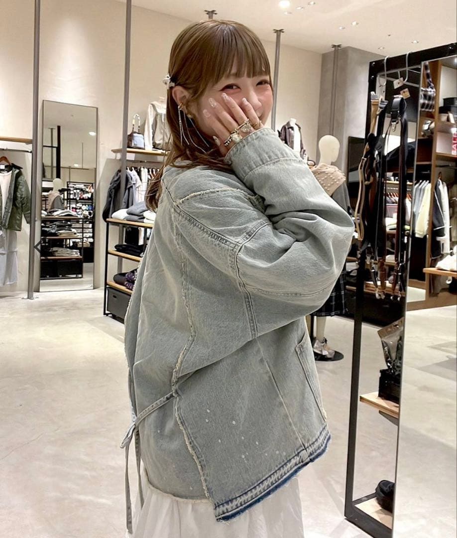 ニコアンド ［NKJ 2026SS］エンジニアリメイクデニムジャケット　ベージュ