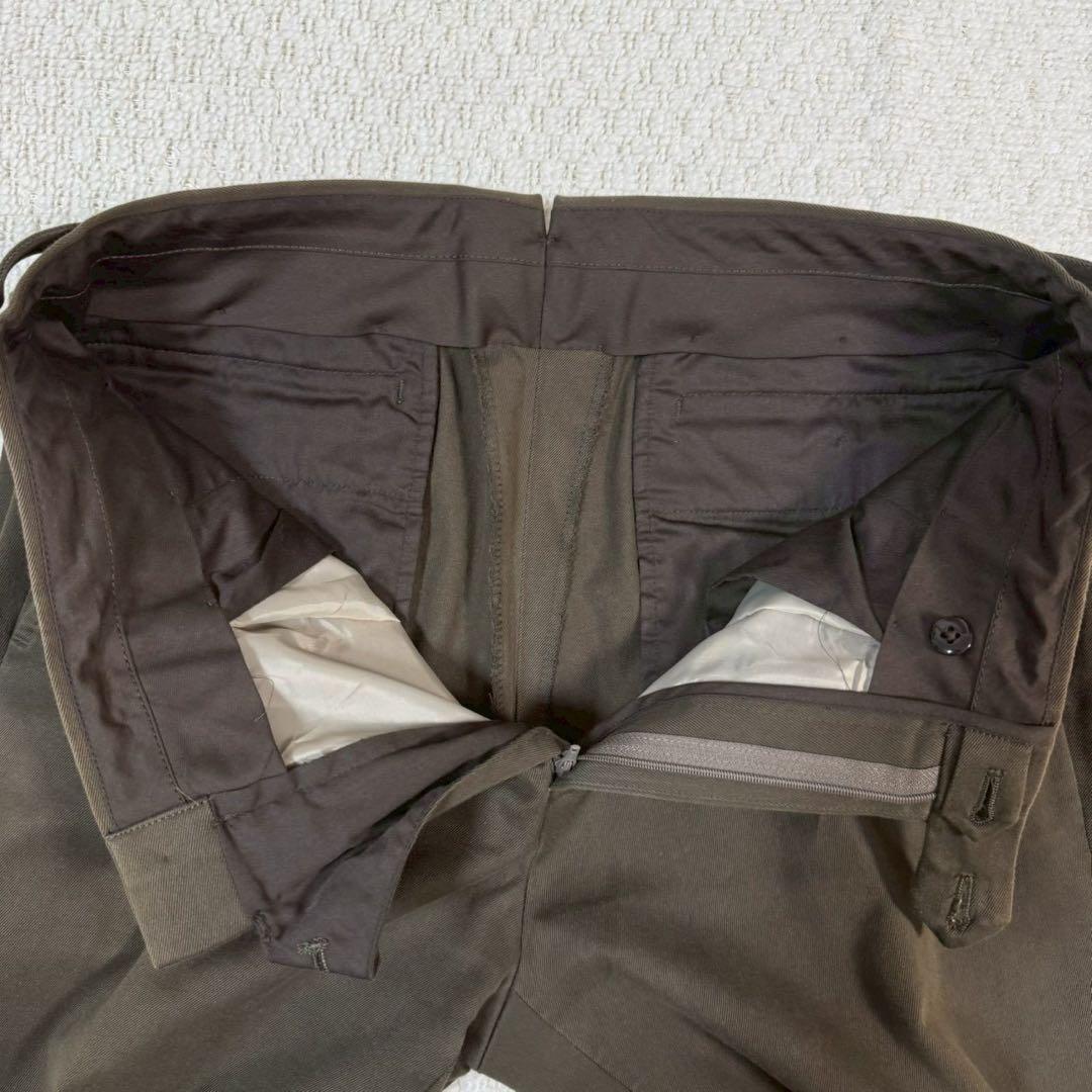 3ピース スーツ コットン 深緑 50-6D セットアップ