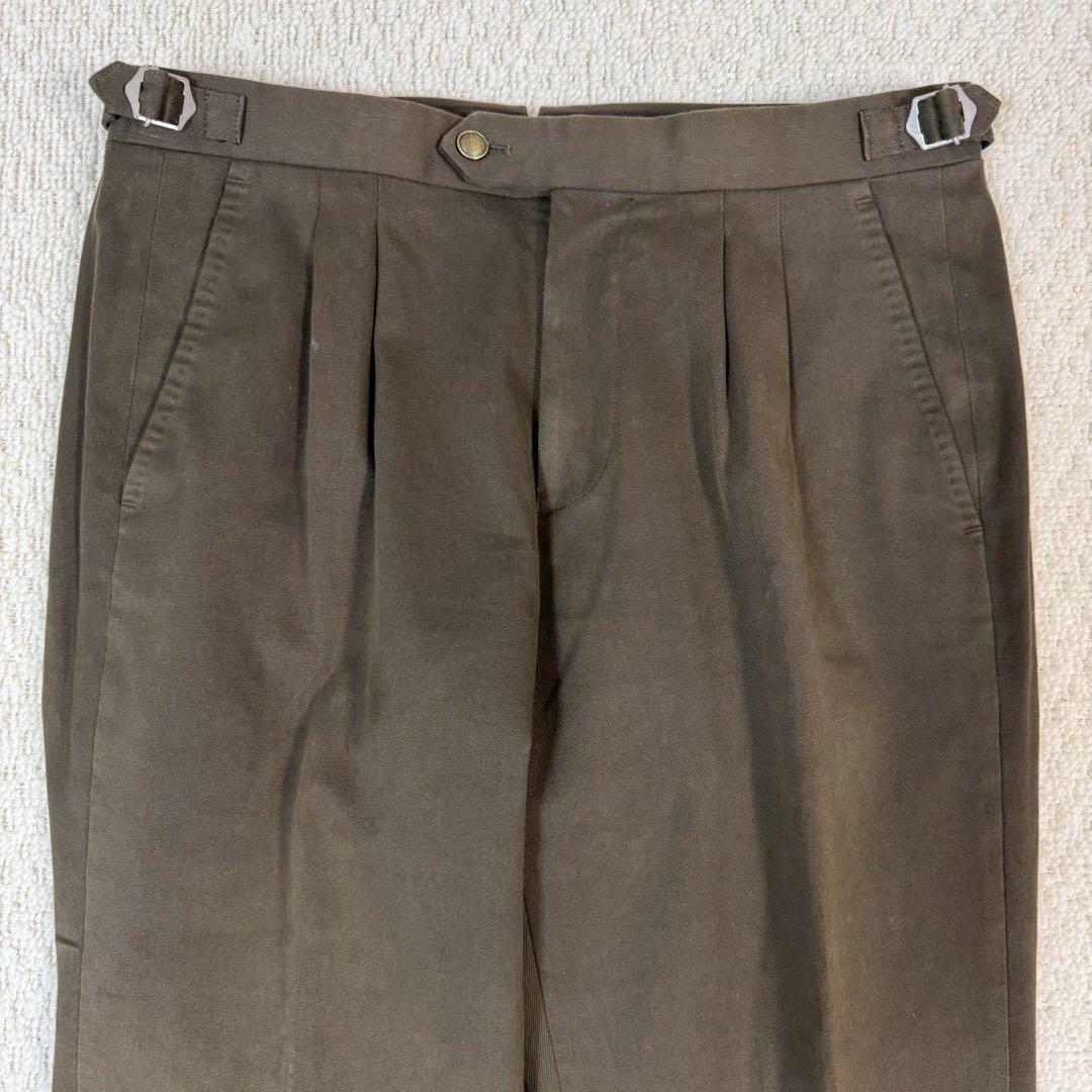 3ピース スーツ コットン 深緑 50-6D セットアップ