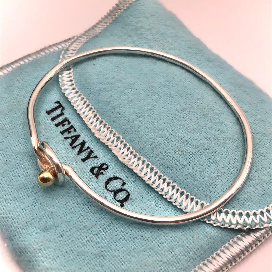 オールドティファニー フック＆アイ ラブノット バングル コンビ 925 18K
