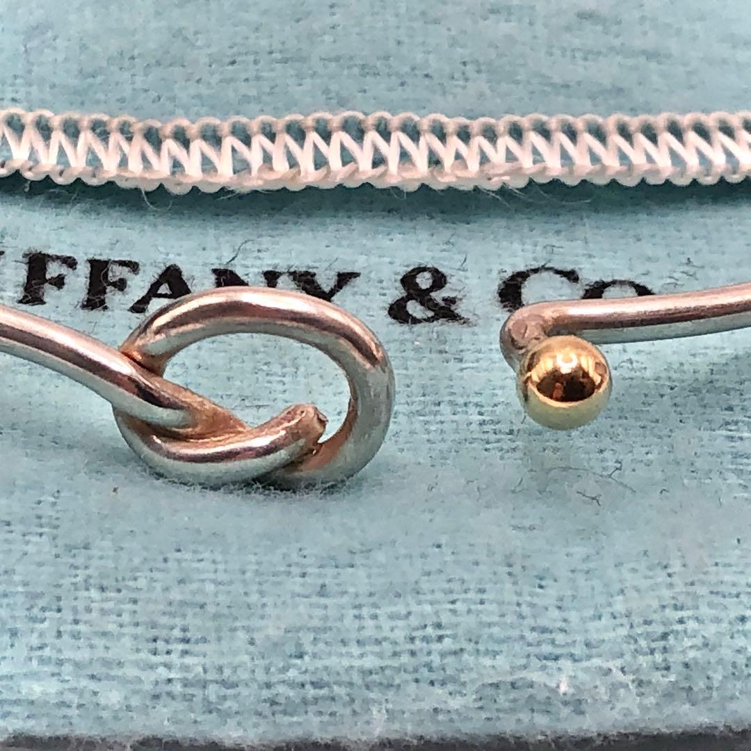 オールドティファニー フック＆アイ ラブノット バングル コンビ 925 18K