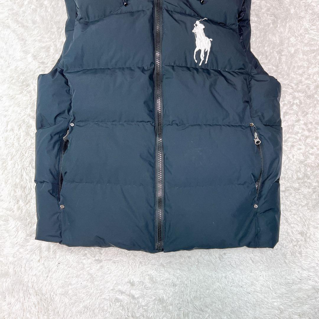 美品✨ポロラルフローレン ダウンベスト ビッグポニー 2WAY ブラック L