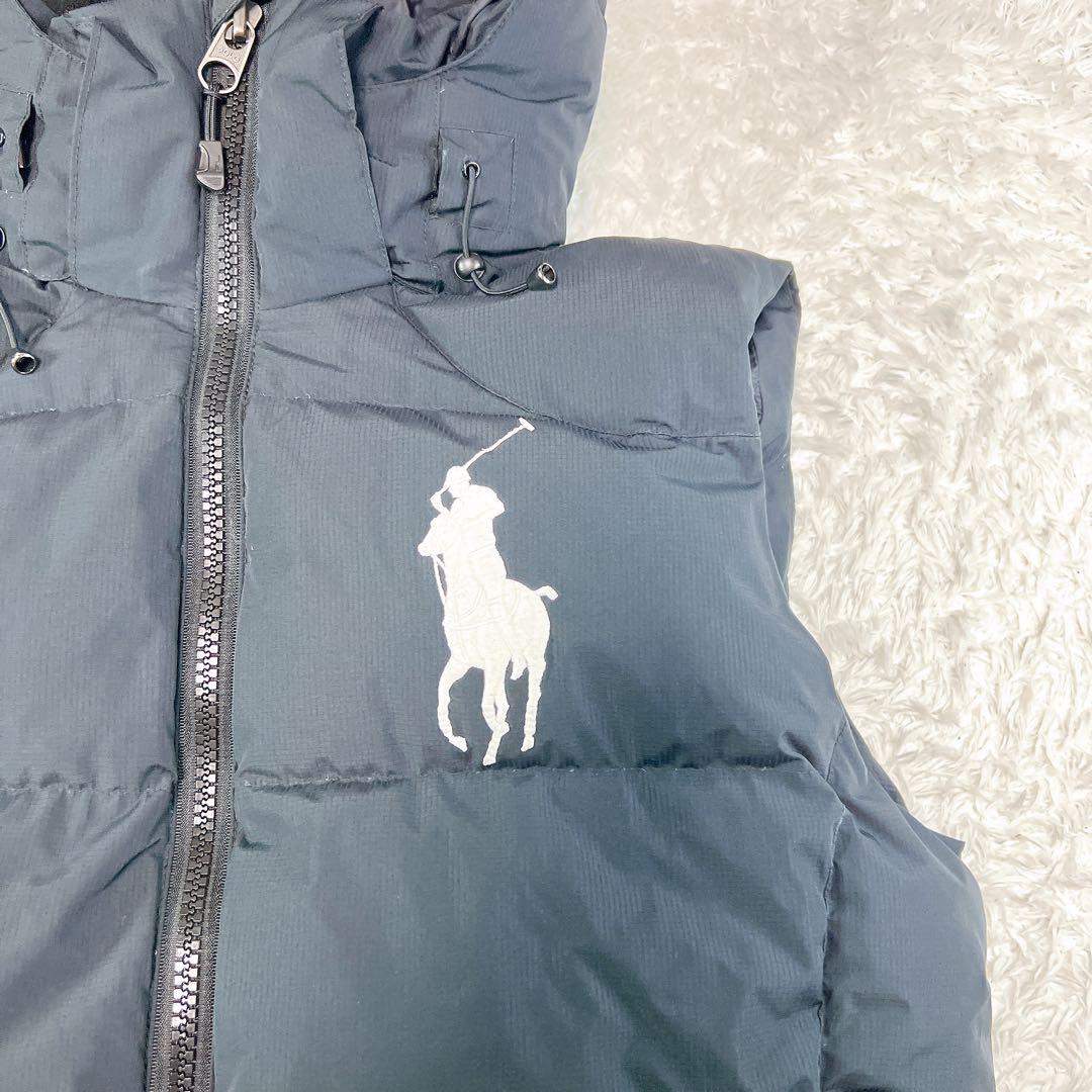 美品✨ポロラルフローレン ダウンベスト ビッグポニー 2WAY ブラック L