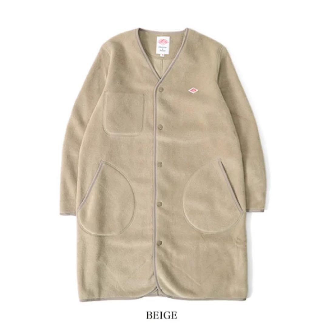 DANTON ノーカラーコート/ベージュ　36