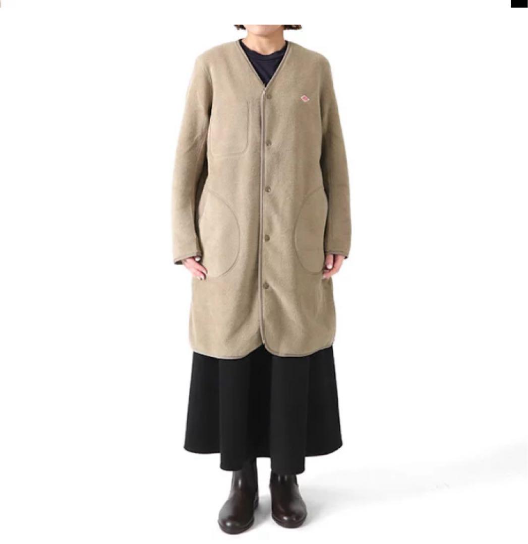 DANTON ノーカラーコート/ベージュ　36