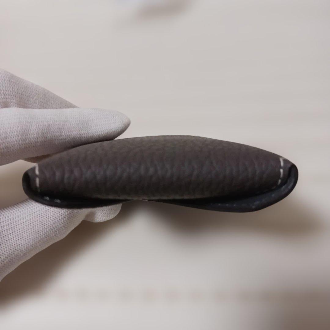 3032【未使用級】ボナベンチュラレザーエンベロープカードケース　グレー