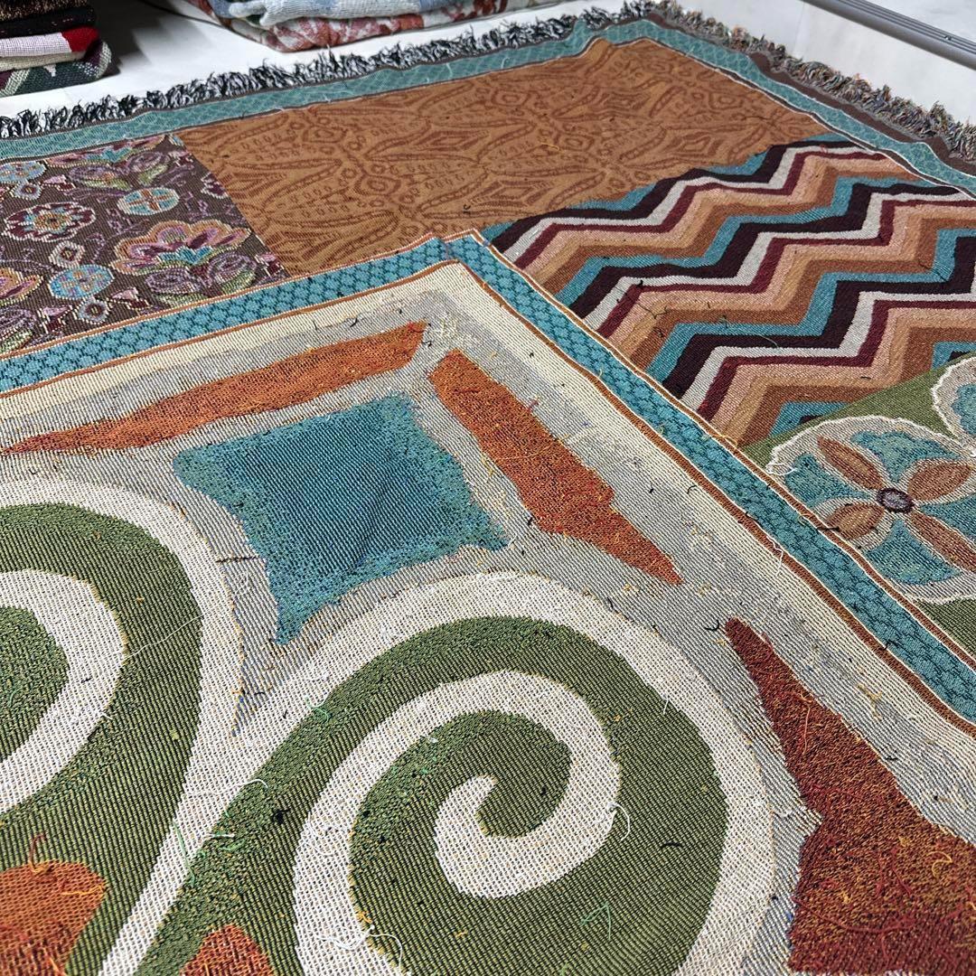 大判　アート　マルチカバー　ソファーカバー　ビンテージラグ　260x230