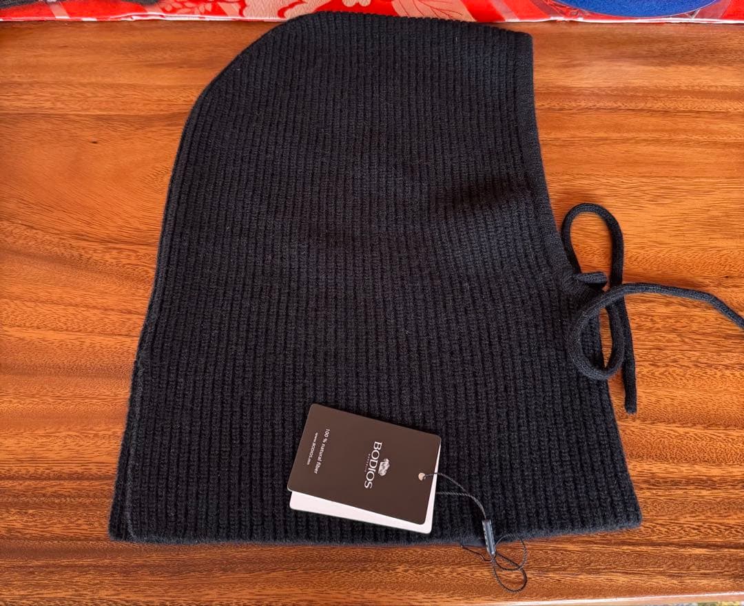 ヤク100%帽子　ブラック　BODIOS