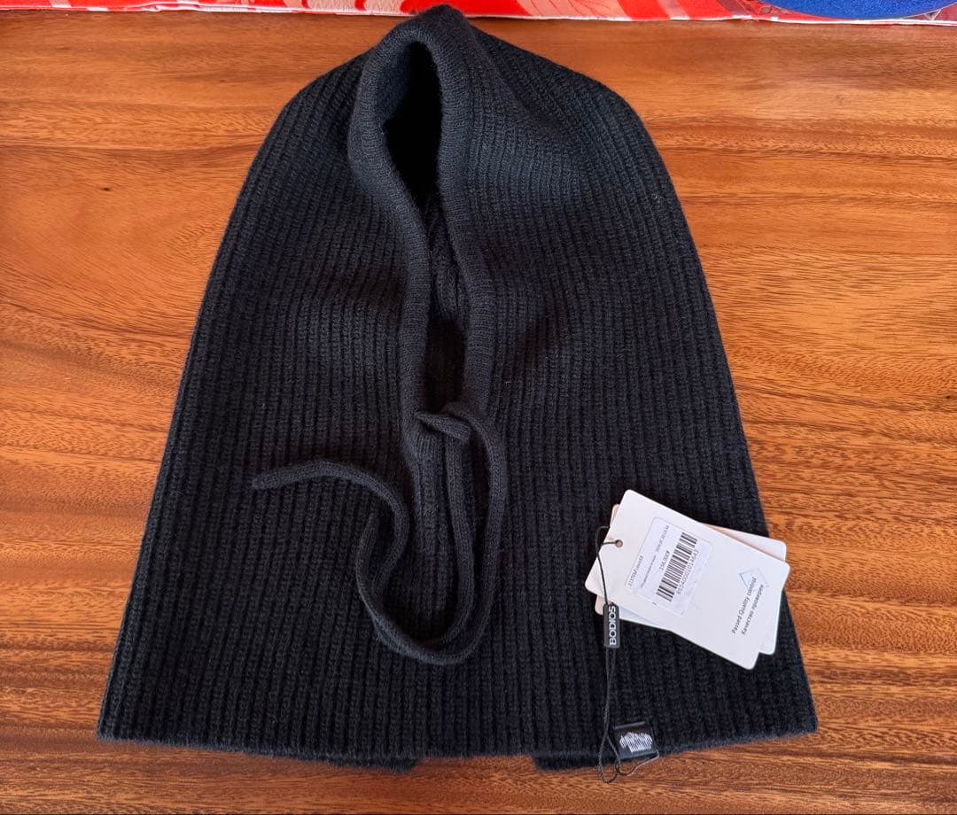 ヤク100%帽子　ブラック　BODIOS