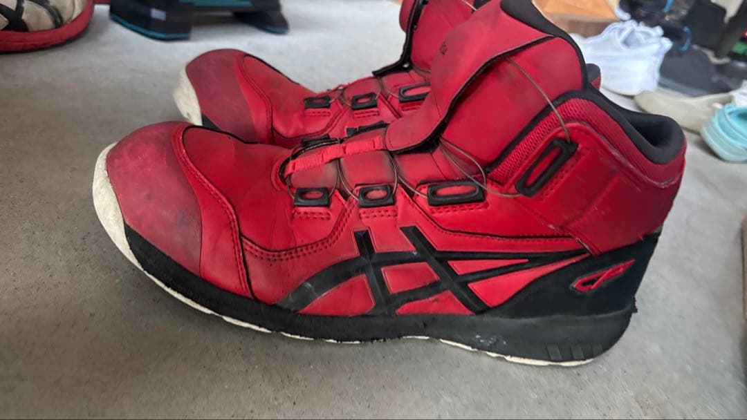 アシックス BOAシステム安全靴 レッドハイカット 28.0㎝