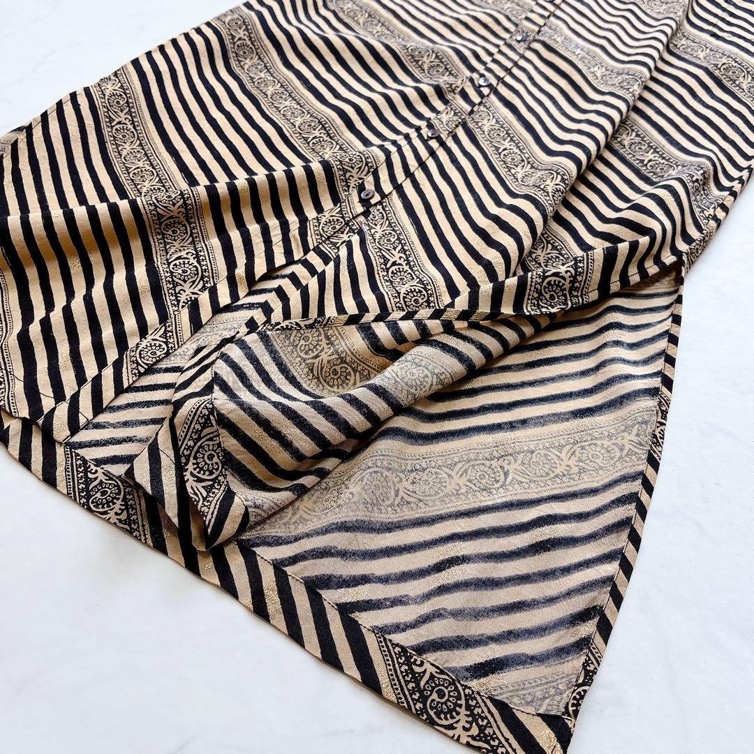 【Sara Mallika】ジャガードストライププリント　カフタンワンピース　S