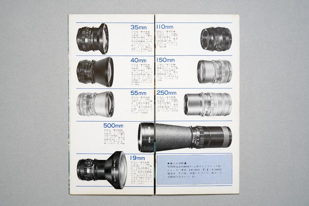 コーワシックス（Kowa/SIX）　カタログ&価格表　1968年　超貴重品　C