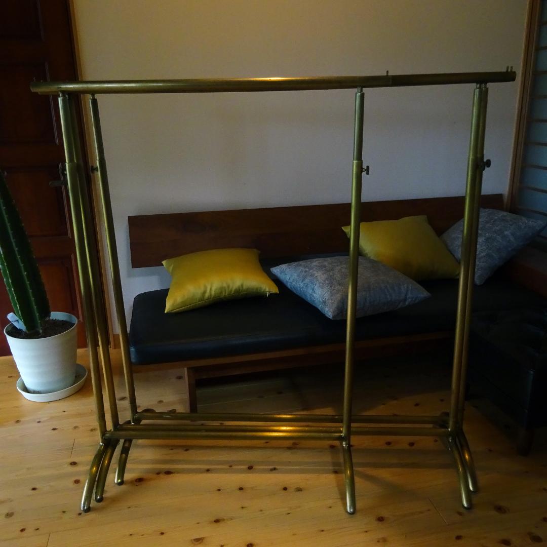 3点セット真鍮系×アイアン ハンガーラックハンガーラックスタンド アンティーク調