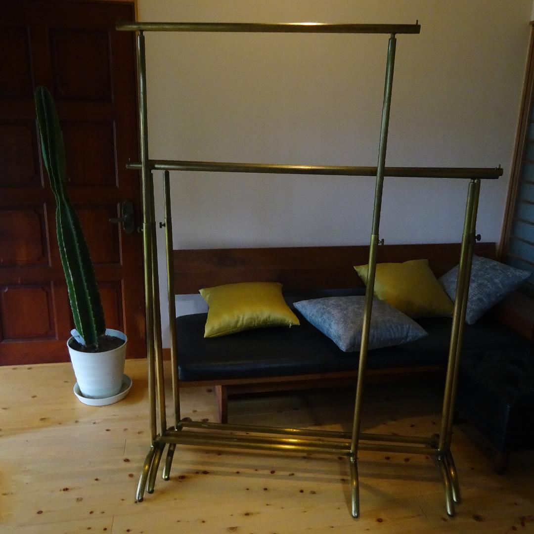 3点セット真鍮系×アイアン ハンガーラックハンガーラックスタンド アンティーク調