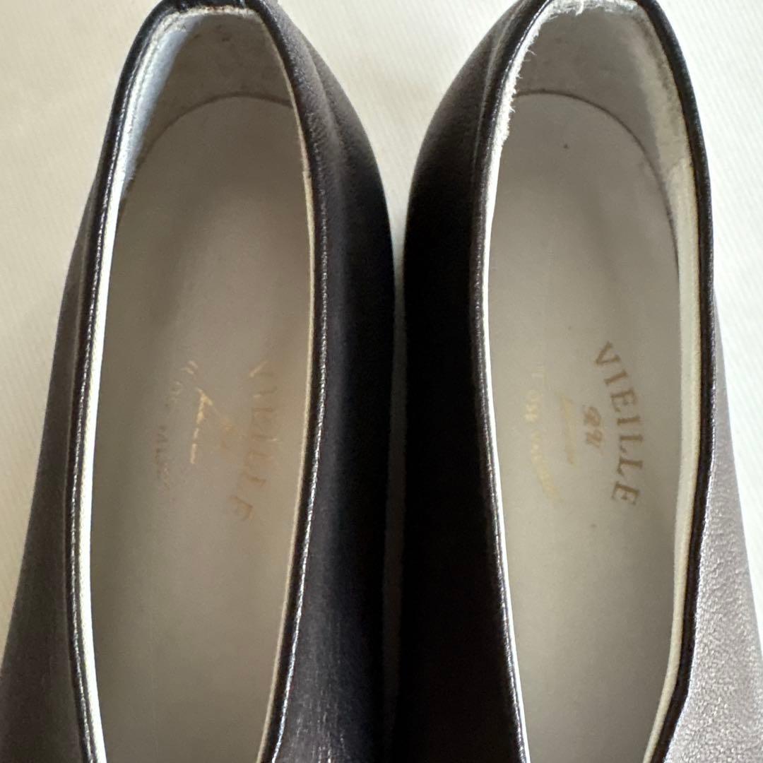 VIEILLE（ヴィエイユ）ゴートレザー　パンプス　黒　36 23cm