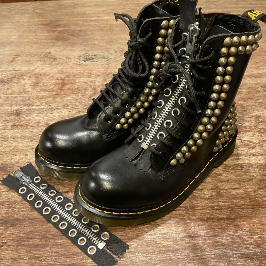 美品！ドクターマーチン スタッズ カスタム 10ホール ブーツ 1919 黒