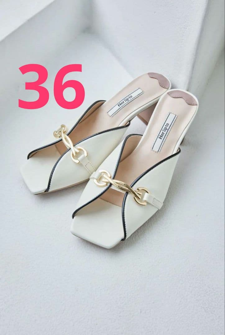 裏貼済 36 Herlipto Bit Square-Toe Mules