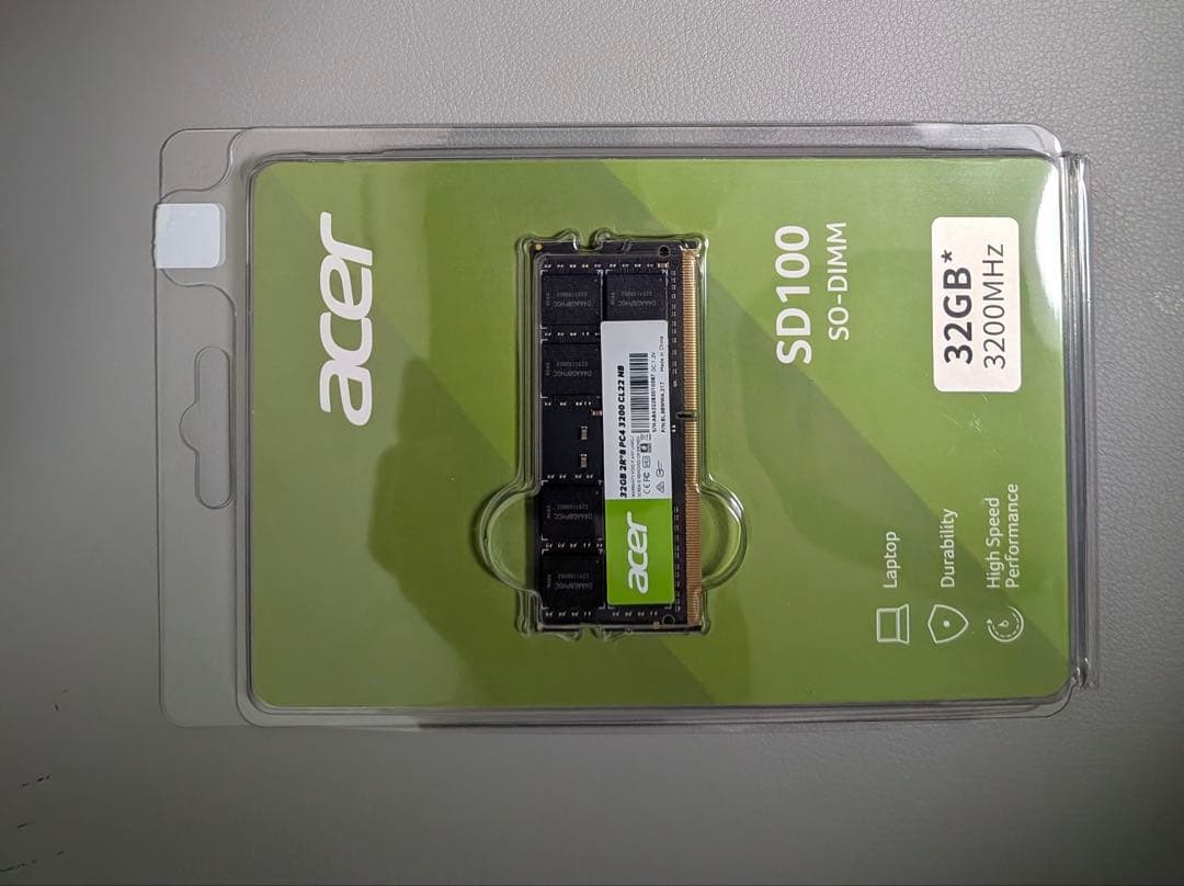 メモリー acer SD100 32GB SO-DIMM 3200MHz