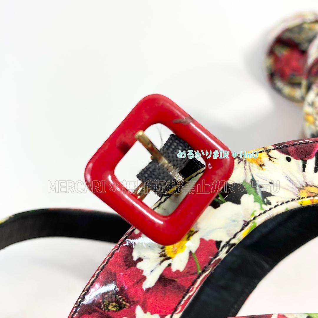 DOLCE&GABBANA 花柄　ハイヒール　サンダル　アンクルストラップ　38