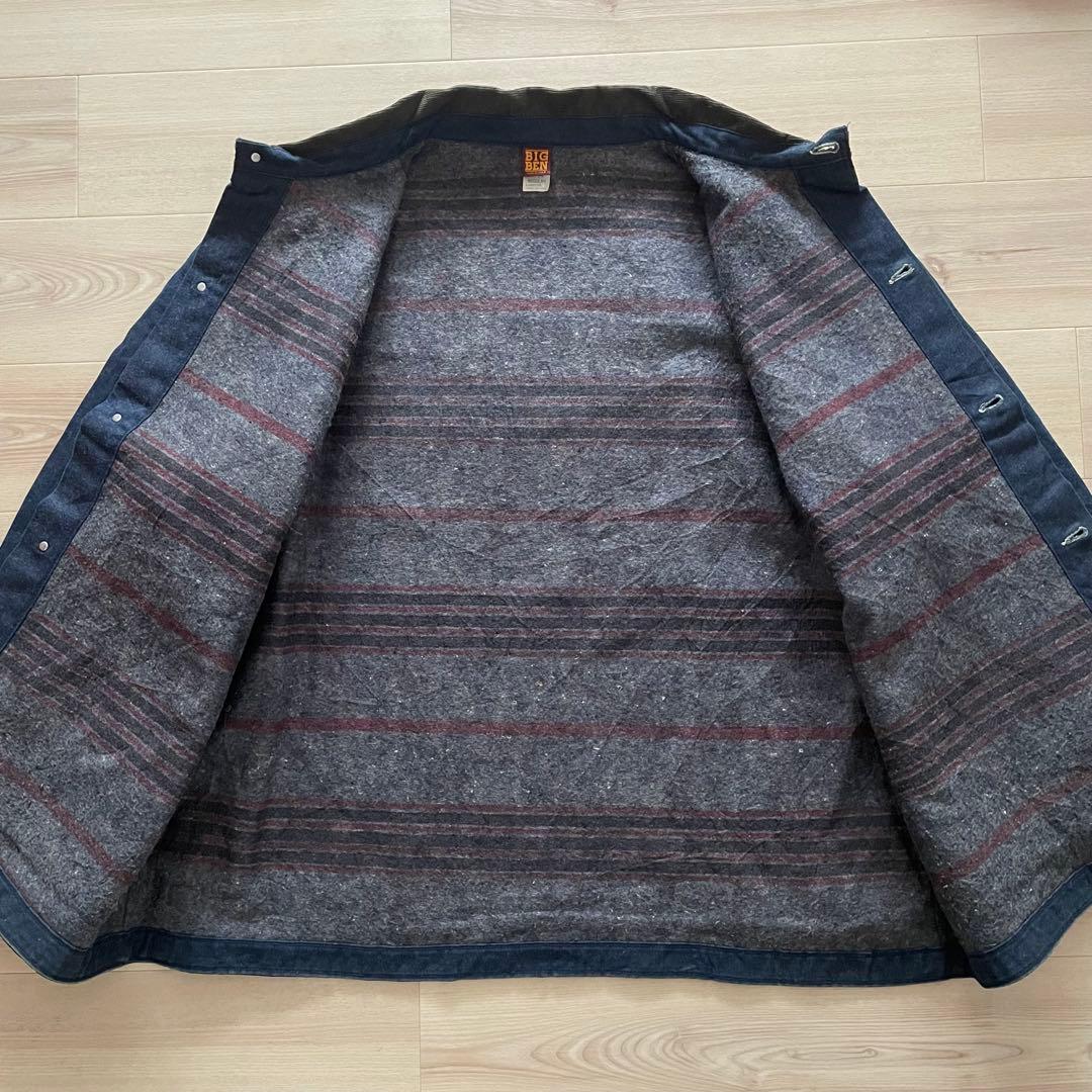 80s USA製 BIGBEN デニムカバーオール 裏地ブランケット 襟コーズ