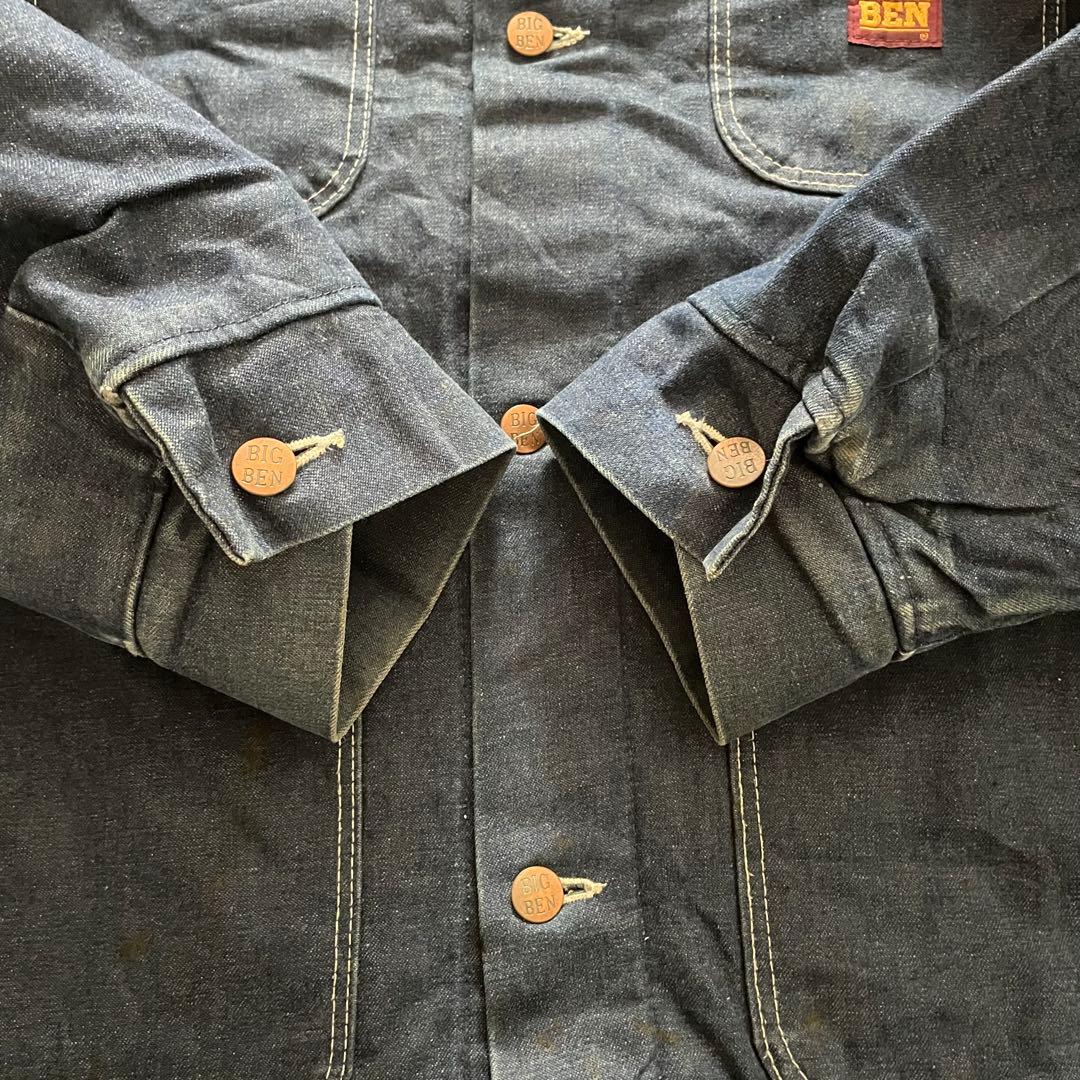 80s USA製 BIGBEN デニムカバーオール 裏地ブランケット 襟コーズ