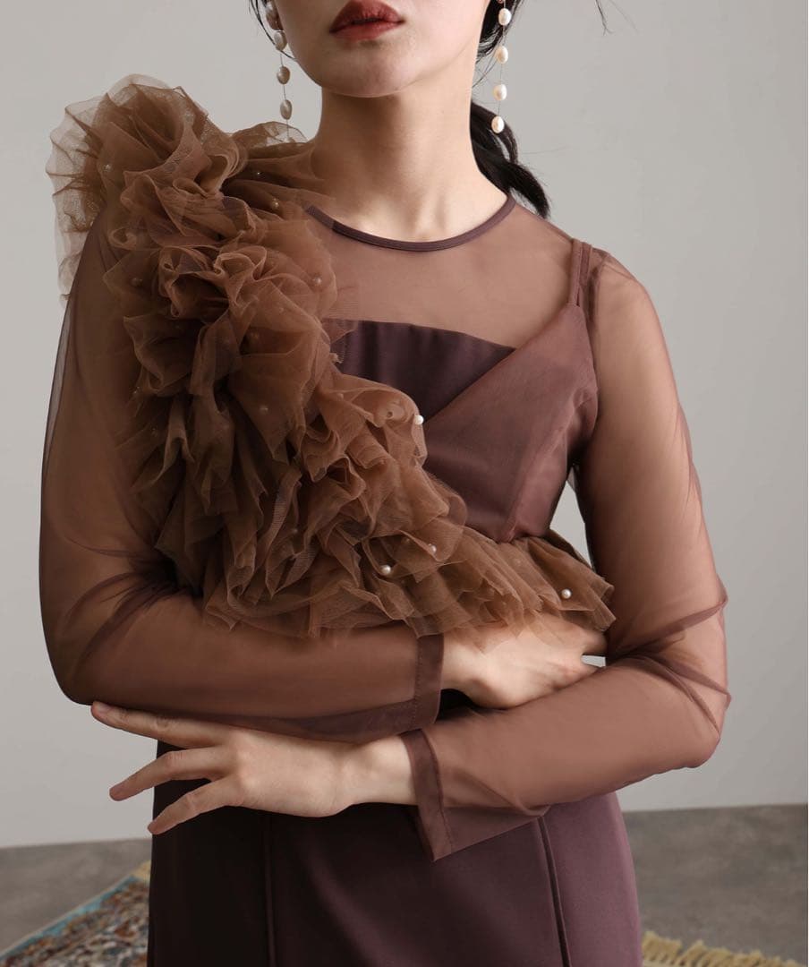 フリルパールビスチェ　オケージョンドレス【atlo】