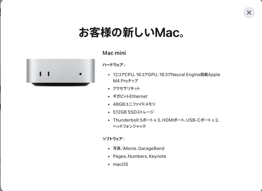 【新品未開封】Mac mini 2024 M4pro 48GB 512GB