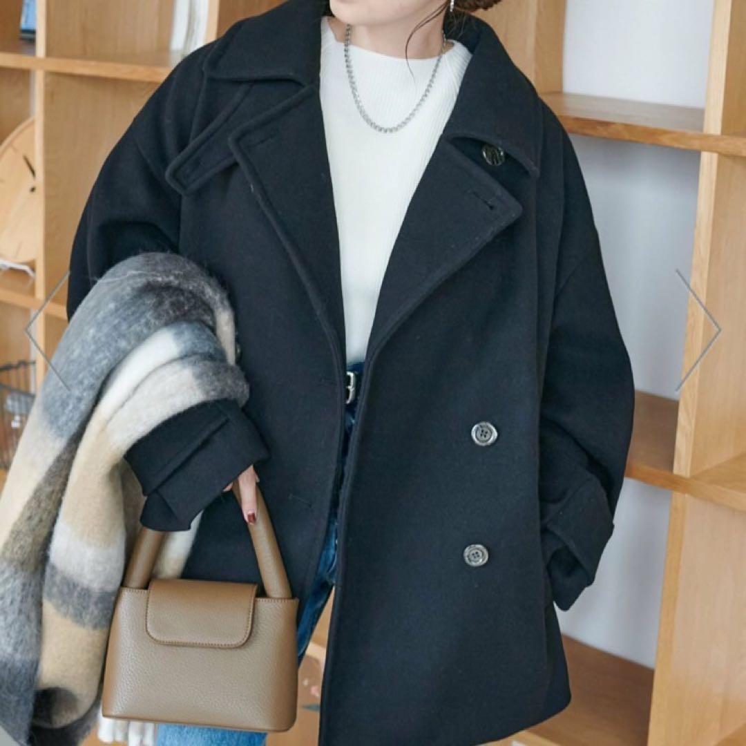 discoat 中空糸スタンドミドルコート ブラック