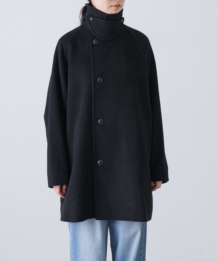未使用　かぐれ　ウールシングルPコート【25AW 】BLACK