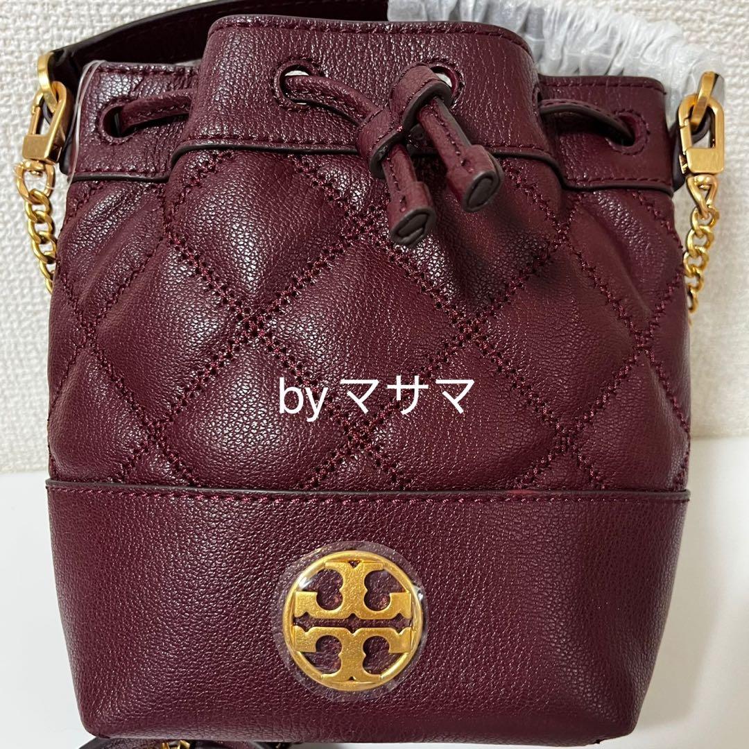 【新品】トリーバーチWILLA MATTE MINI BUCKET バーガンディ