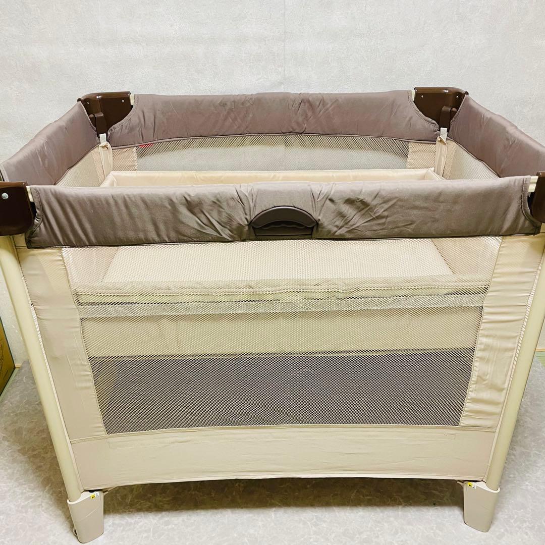 アップリカ ココネルエアー ポータブル ベビーベッド ココアブラウン 66047