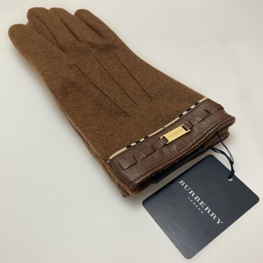 【タグ付き未使用】 BURBERRY LONDON 手袋　グラブ　カシミヤ混