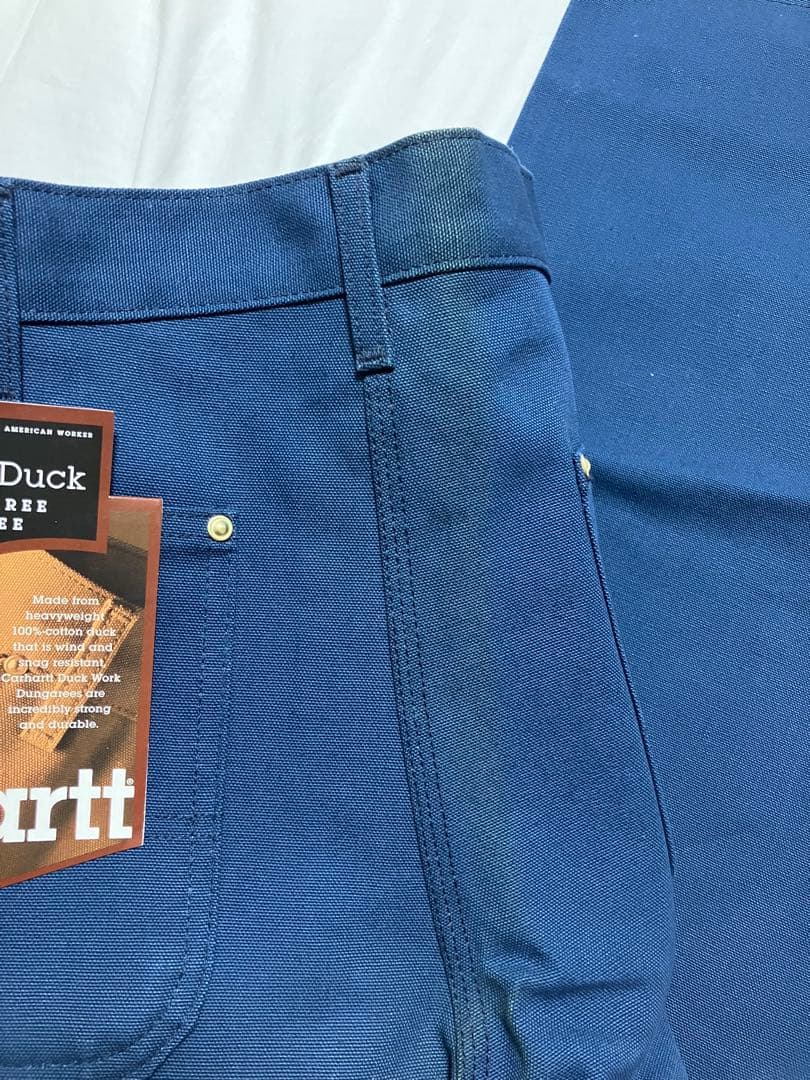 レアB01 ネイビー USA製 ダブルニー Ｗ34L32 未使用 カーハート 紺
