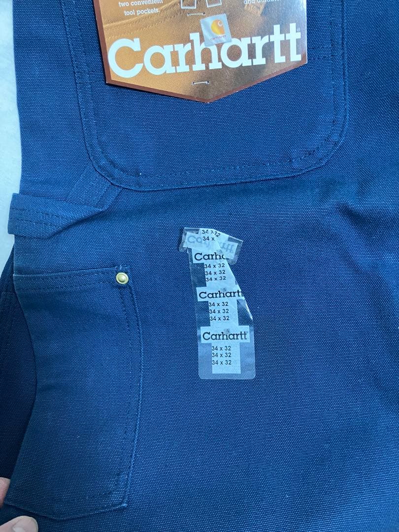 レアB01 ネイビー USA製 ダブルニー Ｗ34L32 未使用 カーハート 紺