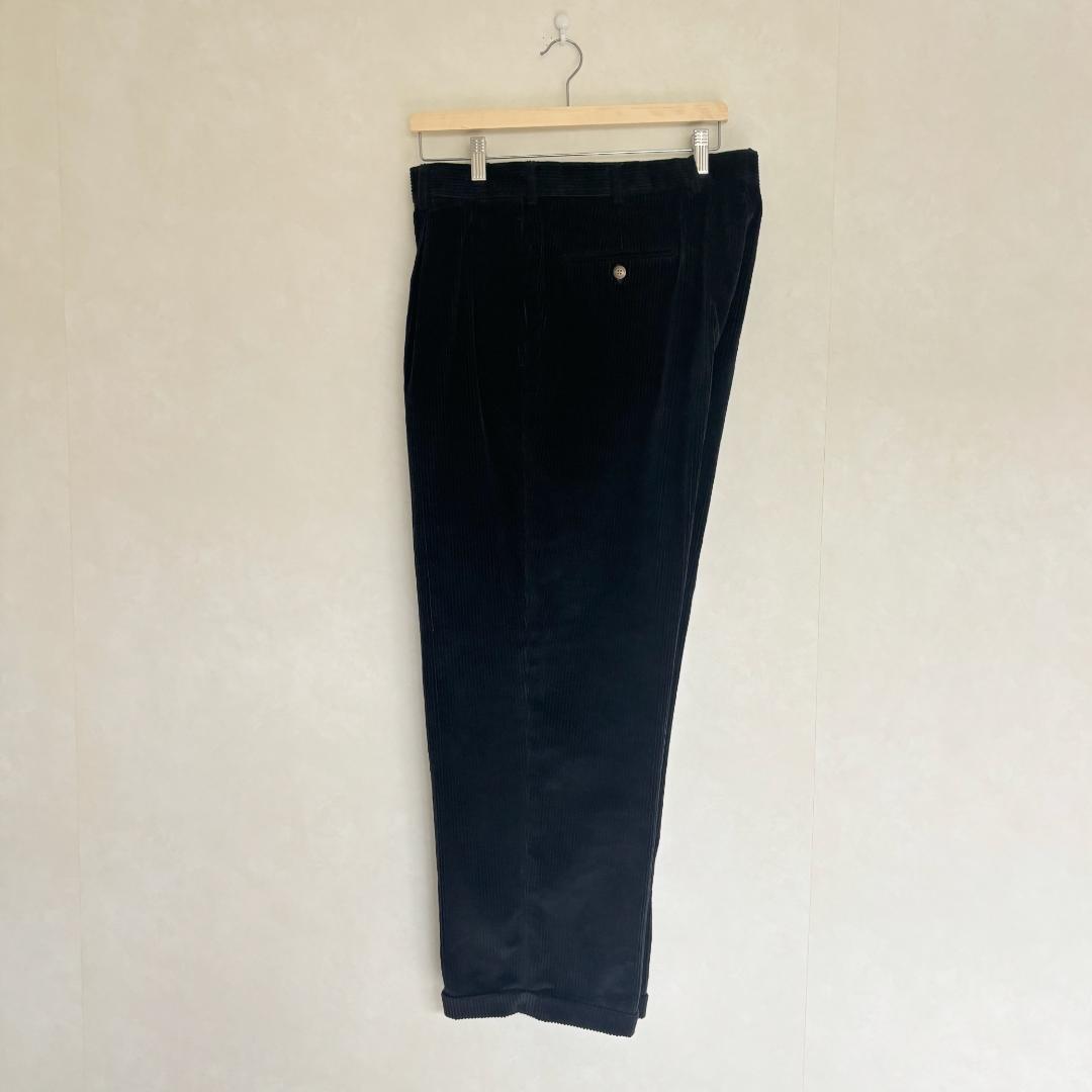 80sUSA製Brooks Brothers ブラックコーデュロイパンツ太畝37