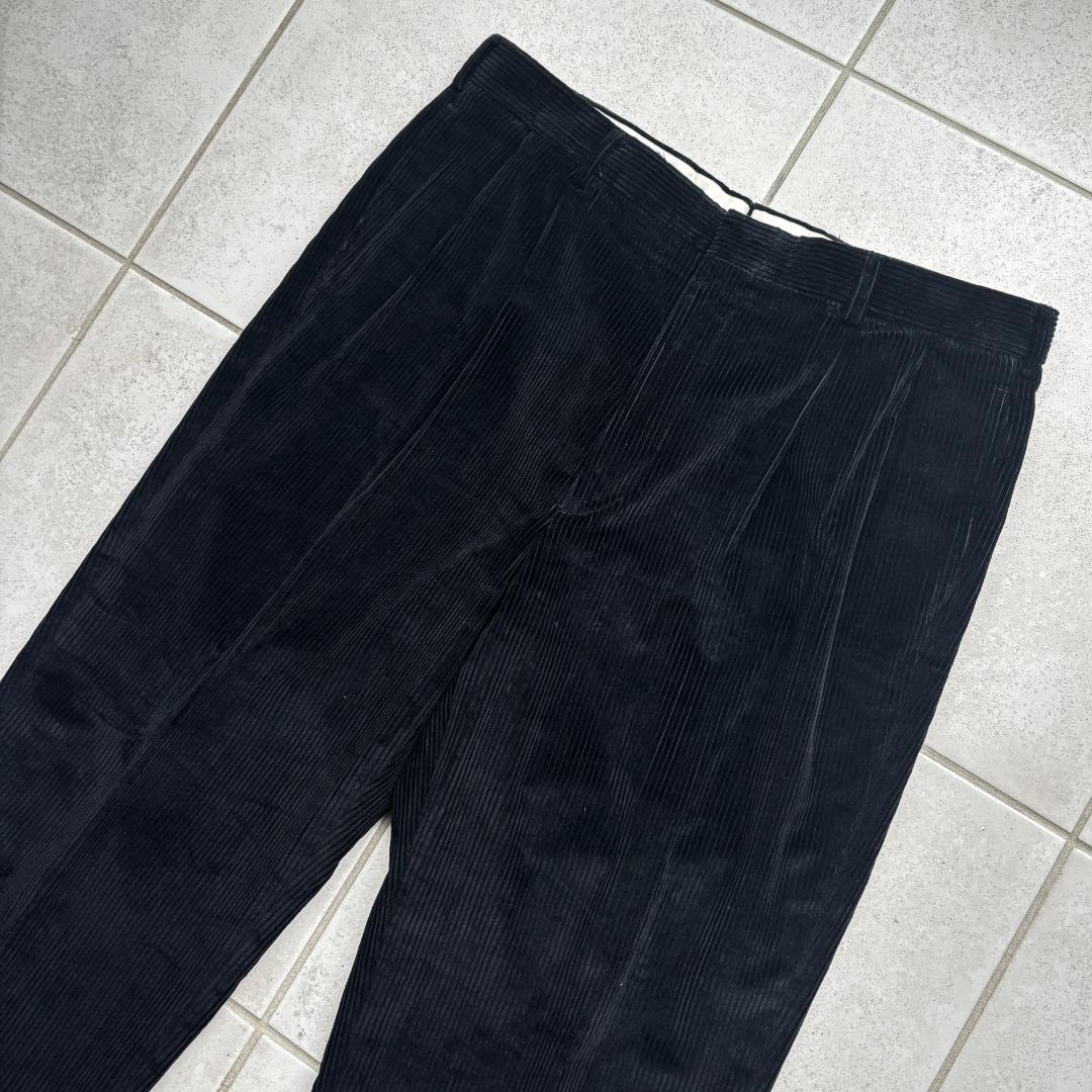 80sUSA製Brooks Brothers ブラックコーデュロイパンツ太畝37